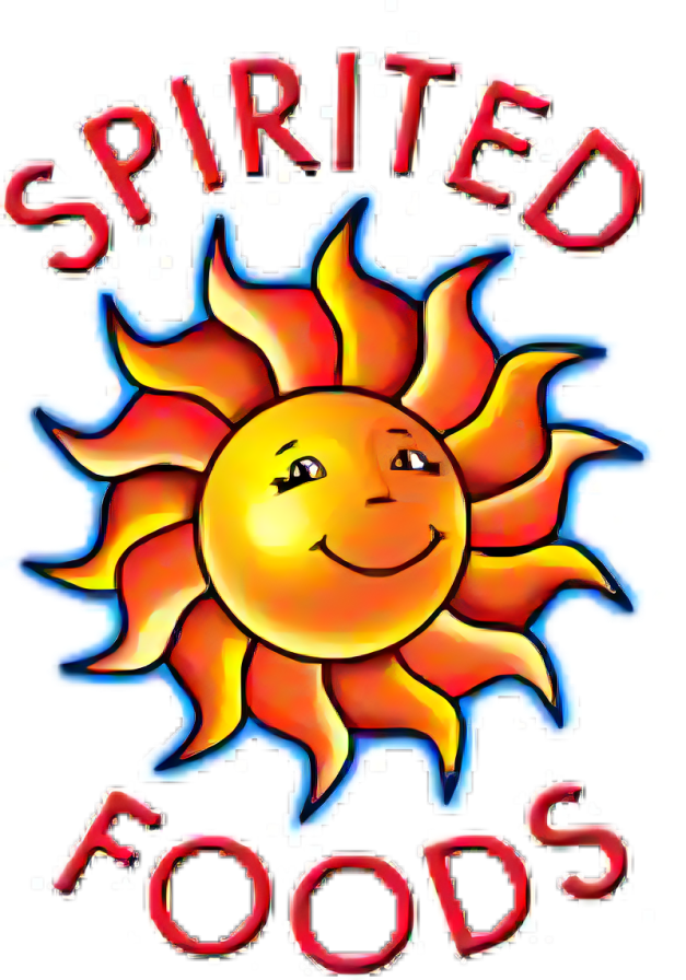 A smiling sun with the word "SPIRITED" above it.