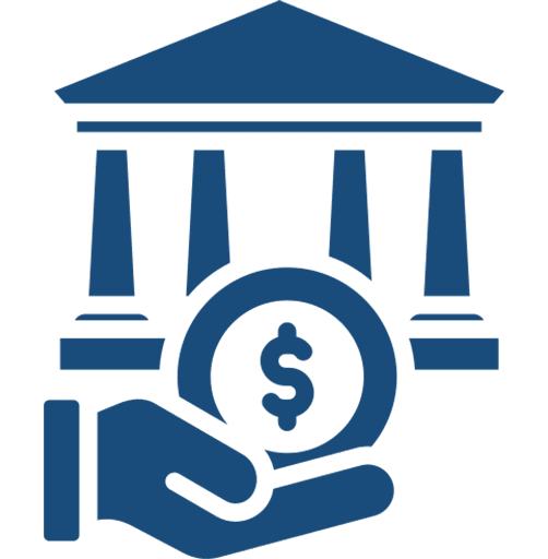 Blue icon of a globe with latitude and longitude lines.
